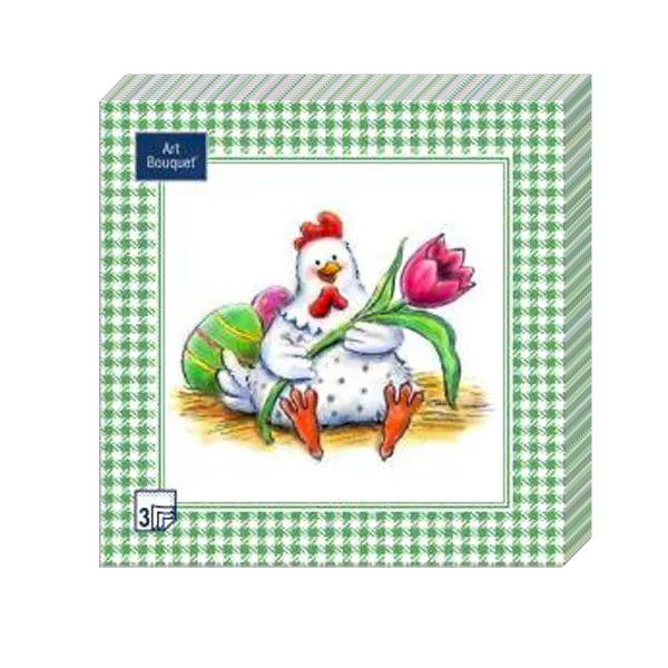 салфетки 3-сл 33х33 БУКЕТ Пасхальная курочка  /20