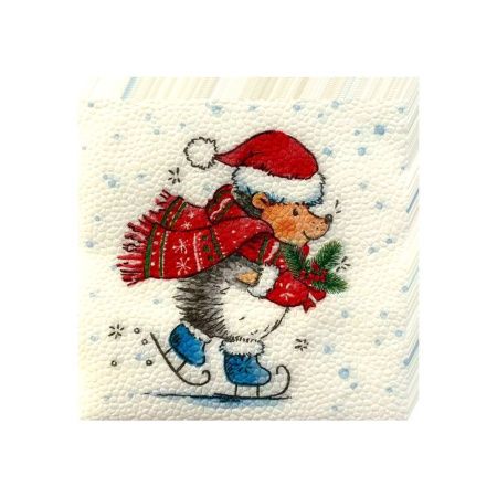 НГ салфетки 25х25 DesnaDesign НГ Ежик на коньках/40