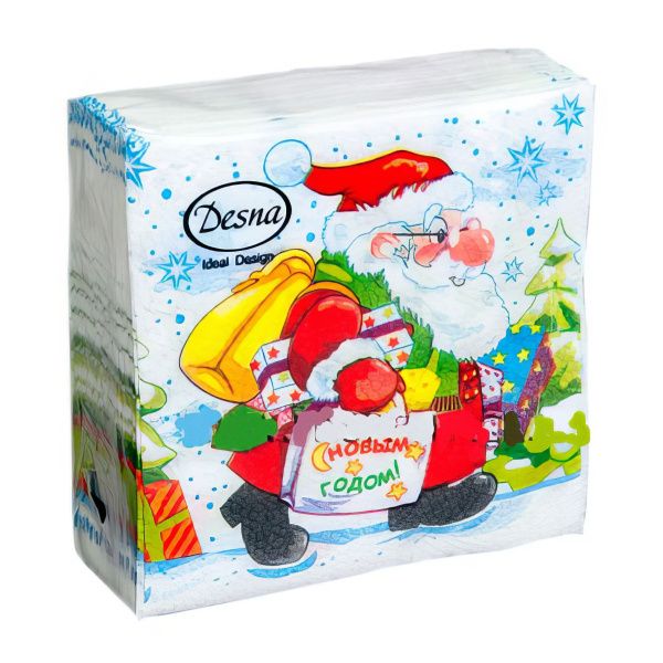 НГ салфетки 25х25 DesnaDesign НГ Дед Мороз с подарками/40