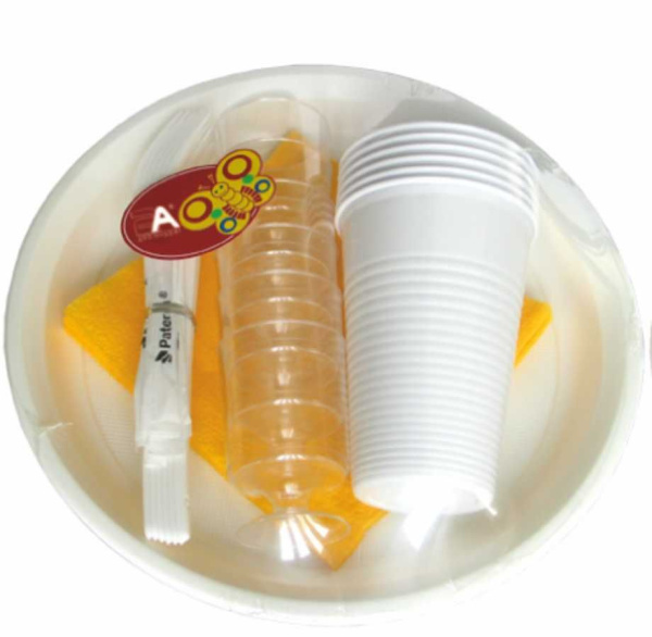 набор Турист с рюмками ДК (желтая салфетка)