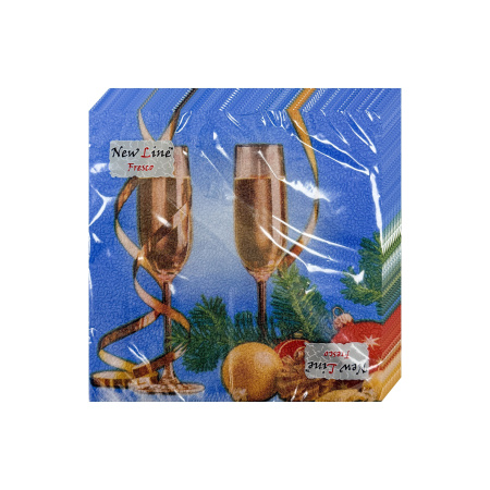 НГ салфетки 2-сл 33х33 Шампанское/20