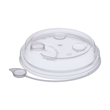 крышка д/стакана 300,400мл d=90мм прозрачная глянцевая с питейником ПП СП *