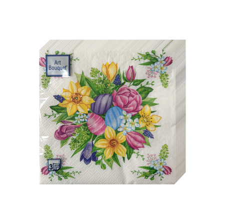 салфетки 3-сл 33х33 БУКЕТ Букет на праздник/20