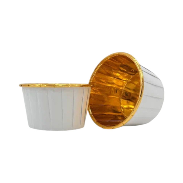 форма бум. Маффин 50х40 белая-золотая/100 *