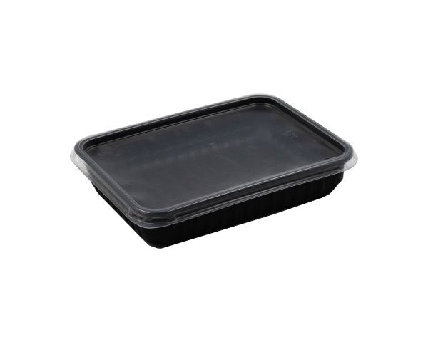 контейнер  500мл прямоугольный 132х186 УЮ ЧЕРНЫЙ