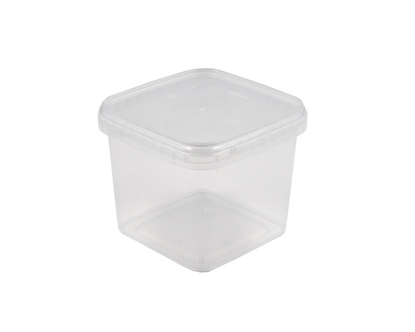 банка 1,15л квадратная прозр. прозрачная крышка 129х129 АУ *