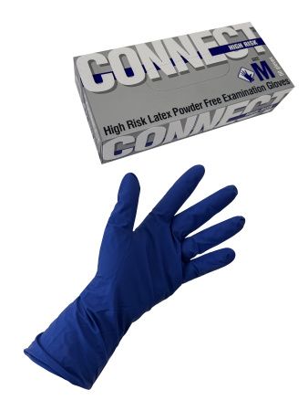 перчатки латексные синие М High Risk/25 пар