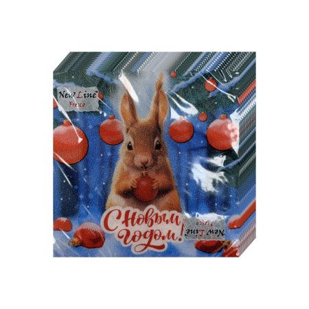 НГ салфетки 2-сл 33х33 Белочка/20