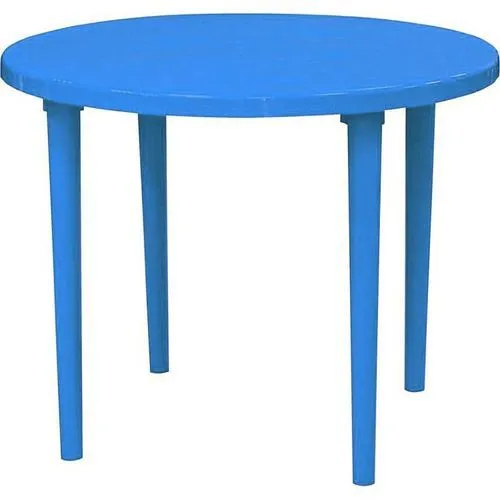 стол пластиковый  голубой 88х72 круглый